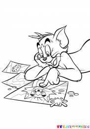 Раскраска Том и Джерри Раскраски для девочек про Кота Тома и мышь Джерри.          