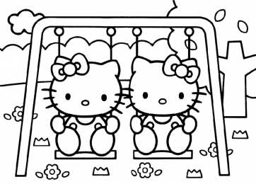 Раскраски Hello Kitty Раскраски для девочек про красивую и милую кошечку. Раскрась кошечку.