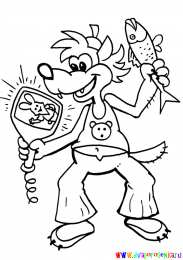 Раскраски Ну Погоди Раскраски для детей по мультфильму ну Погоди. Заяц и Волк.  