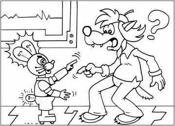 Раскраски Ну Погоди Раскраски для детей по мультфильму ну Погоди. Заяц и Волк.  