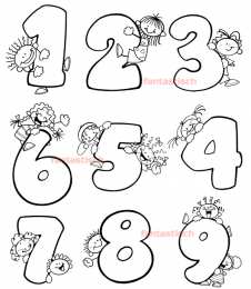 Раскраски цифры для школьников Раскраски цифры для первоклассников. Обучающие цифры. Один, два.