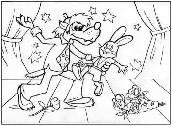 Раскраски Ну Погоди Раскраски для детей по мультфильму ну Погоди. Заяц и Волк.  