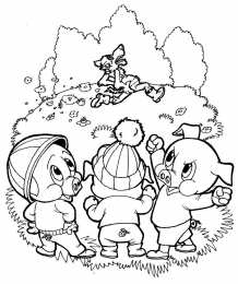 Раскраска 3 поросенка Раскраска для детей 3 поросенка. ниф - ниф наф-наф нуф-нуф. 