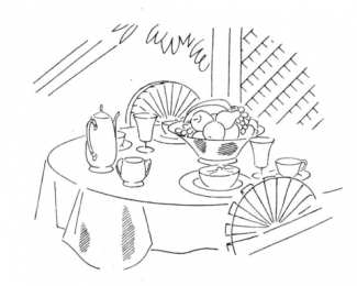 Раскраски праздничный стол Раскраска для детей праздничный стол. Красивый стол на праздник.