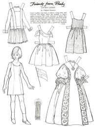 Раскраски бумажные куклы и их платья Вырежи одежду раскрась и одень куклу