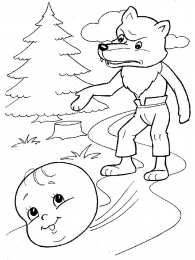 Раскраска Колобок Раскраска Колобок для детей. Колобок катиться по лесу)      