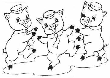 Раскраска 3 поросенка Раскраска для детей 3 поросенка. ниф - ниф наф-наф нуф-нуф. 