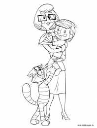 Раскраски Простоквашино Раскраска для детей. Трое из Простоквашино. Дядя Федор.      