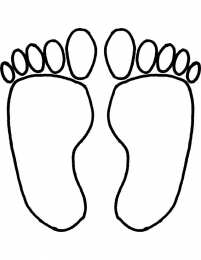 Раскраски Чьи следы? Ребенок должен раскрасить и угадать чьи следы нарисованы на раскраске