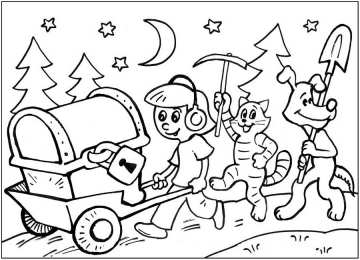 Раскраски Простоквашино Раскраска для детей. Трое из Простоквашино. Дядя Федор.      