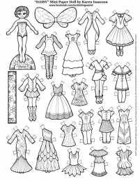 Раскраски бумажные куклы и их платья Вырежи одежду раскрась и одень куклу