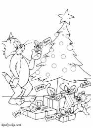 Раскраска Том и Джерри Раскраски для девочек про Кота Тома и мышь Джерри.          