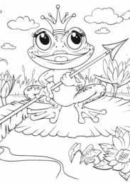 Раскраска Царевна Лягушка Раскраска для девочек про Царевну Лягушку.                  