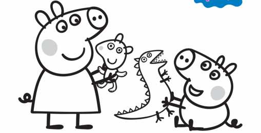 Раскраски Свинка Пеппа Раскраска Свинка Пеппа и ее семья для девочек.                      