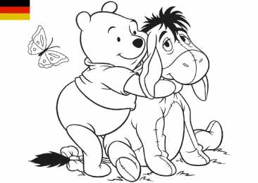 Раскраска Винни Пух Раскраска для детей Винни Пух , Пятачок и их лучшие друзья.  