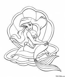 Раскраски Русалки Раскраски для девочек Русалки. Русалка Ариель. Подводный мир.