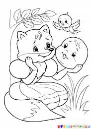 Раскраска Колобок Раскраска Колобок для детей. Колобок катиться по лесу)      