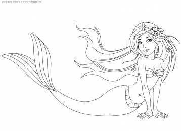 Раскраски Русалки Раскраски для девочек Русалки. Русалка Ариель. Подводный мир.