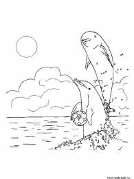 Раскраски морской пейзаж Раскраски для детей морской пейзаж. Морская вода. Морские обитатели.