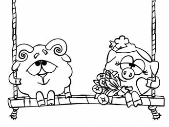 раскраски смешарики Раскраски для девочек смешарики.                            