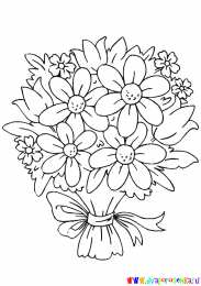 Раскраски букеты Раскраски букеты для девочек. Букет цветов для мамы. Цветы. 