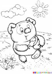 Раскраска Винни Пух Раскраска для детей Винни Пух , Пятачок и их лучшие друзья.  