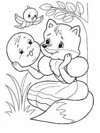 Раскраска Колобок Раскраски из сказки колобок