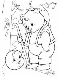 Раскраска Колобок Раскраска Колобок для детей. Колобок катиться по лесу)      