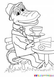 Раскраска Крокодил Гена и Чебурашка Раскраска для девочек крокодил Гена и чебурашка.             