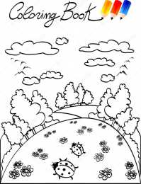 Раскраски лесной пейзаж Раскраски для детей лесной пейзаж. Лес. Осень в лесу. Пейзаж.