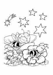 Раскраски Пчелка Майя Раскраска для девочек Пчелка Майя и ее друзья. Раскрась пчелу.