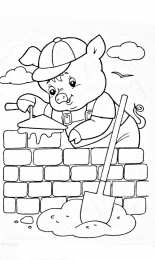 Раскраска 3 поросенка Раскраска для детей 3 поросенка. ниф - ниф наф-наф нуф-нуф. 