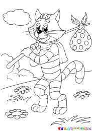 Раскраски Простоквашино Раскраска для детей. Трое из Простоквашино. Дядя Федор.      