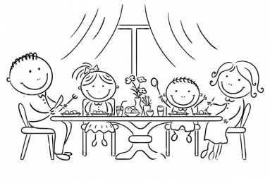 Раскраски праздничный стол Раскраска для детей праздничный стол. Красивый стол на праздник.