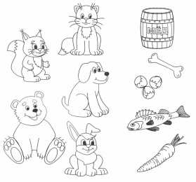 Раскраски Кто что ест ? Раскраски для детей. Кто что ест? Обучающие раскраски. Еда.  