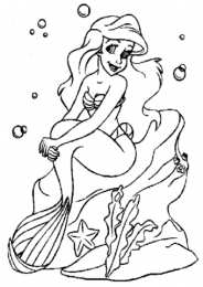 Раскраски Русалки Раскраски для девочек Русалки. Русалка Ариель. Подводный мир.
