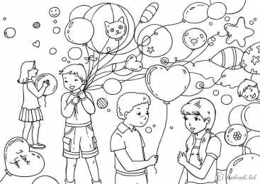 Раскраска День Защиты Детей. Первое июня - день защиты детей, Детский праздник.          