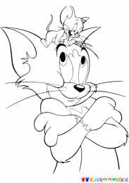 Раскраска Том и Джерри Раскраски для девочек про Кота Тома и мышь Джерри.          