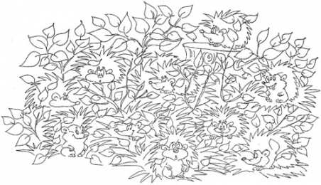 Раскраски кто спрятался? Обучающая раскраска для детей под названием Кто спрятался на картинке?