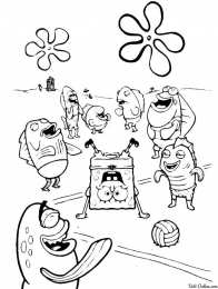 Раскраска Спанч Боб Раскраска для девочек и мальчиков про Спанч Боба.           