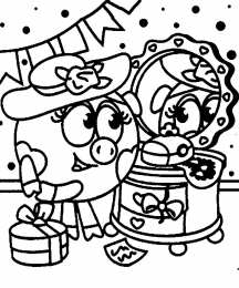 Раскраски для девочек смешарики.                            