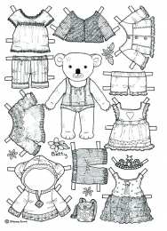 Вырежи одежду раскрась и одень куклу